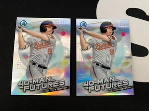 2021 Bowman Chrome 40-Man Futures Heston Kjerstad #FMF-2 RC Orioles (2 Cards) - Bild 1 von 2