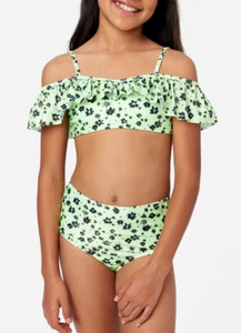 JUSTICE Girls Swimsuit Tankini Bikini 12 14 16 18 PLUS Size Off Shoulder Floral - Picture 1 of 4