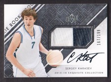 2013-14 Exquisite Collection da Basket #69 Sergey Karasev Auto Toppa 167/199