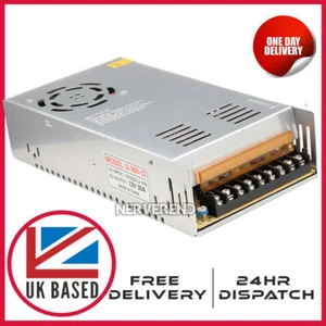 DC 12V 30A LED Driver 12 Volt 30 Amp Transformer 360 Watt 12Vdc Power Supply UK - Picture 1 of 17
