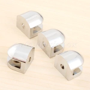 4x New Glass Shelf Brackets Clamp Bathroom Kitchen Zinc Alloy Supports Brackets - Picture 1 of 12
