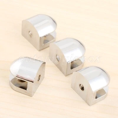 4x New Glass Shelf Brackets Clamp Bathroom Kitchen Zinc Alloy Supports Brackets - Image 1 of 4