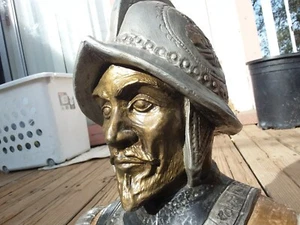 Vintage Conquistador Büste Juan Rodriguez Cabrillo seltene Skulptur SpanishExplorer - Bild 1 von 7
