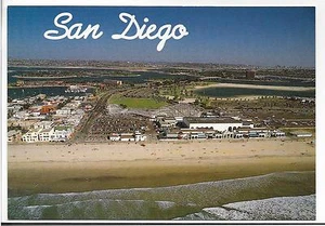 CITY SIGHTS,AERIAL OVER BELMONT AMUSEMENT PARK-MISSION BEACH~SAN DIEGO,CA - Picture 1 of 1