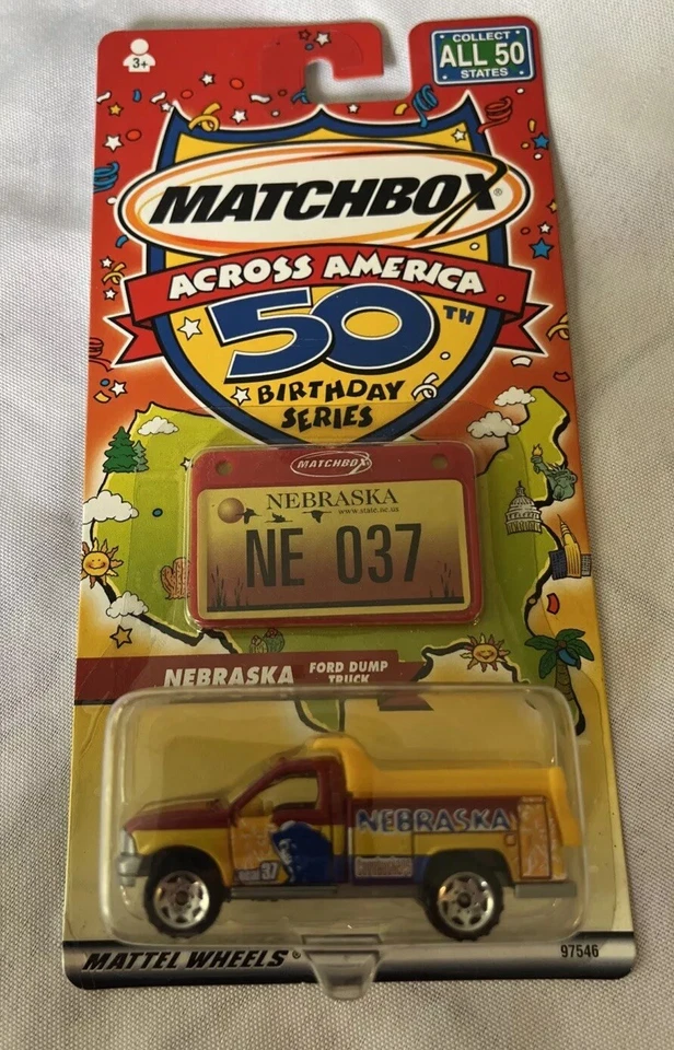 Camión de volteo Mattel Matchbox Across America 2001 Nebraska Ford  Foto 1 de 4