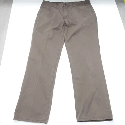 Pantalones de mezclilla al tobillo Saddlebred para hombre 38 marrón 100 % algodón calce recto 5 bolsillos cremallera mosca Foto 1 de 4