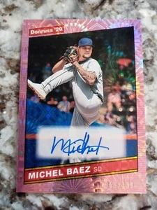 2020 DONRUSS '86 Retro MICHEL BAEZ AUTO Pink Fireworks #/199 Padres - Picture 1 of 3