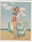TABER " miss america "-1940 art PIN-UP salesman sample CALENDAR print / VG