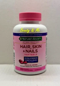 Nature's Bounty HAIR SKIN and NAILS 250 Softgels Multivitamin 5000 mcg Biotin - Picture 1 of 3