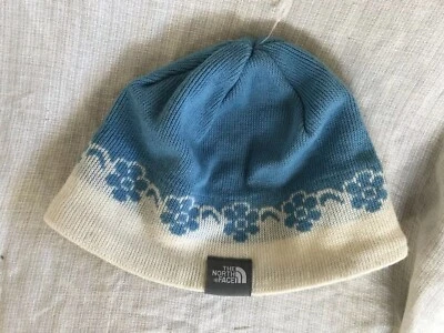Sombrero The North Face Gorro Infantil Bebé Azul Blanco Tejido Vellón Borde Interior Canadá Foto 1 de 4