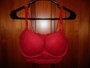 TRUE BY RUE21 PUSHUP LACY RED BRA, UNDERWIRE, HEAVY PADS, SIZE 36 D - Picture 1 of 4
