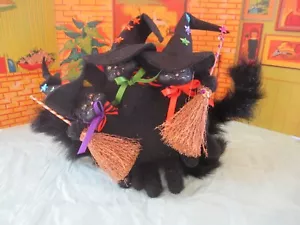 Annalee Halloween 7" Buncha Hexe Katzen Spinne 2008 selten Deko gruselig schwarz - Bild 1 von 2