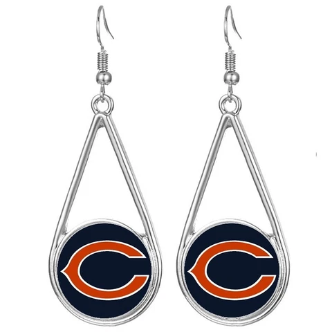 Chicago Bears Womens Silver Drop Dangle Earrings w Gift Pkg D29 Cover