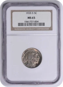 1935-S Buffalo Nickel MS65 NGC - Picture 1 of 2