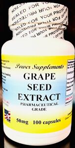 Grape seed extract, blood circulation, anti oxidant. Made in USA ~ 100 capsules.