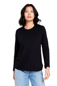 Bonds Womens Long Sleeve Crew Tee Cotton T-Shirt Black - Picture 1 of 4