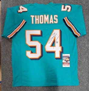 MIAMI DOLPHINS ZACH THOMAS AUTOGRAPHED SIGNED JERSEY JSA COA - Picture 1 of 3
