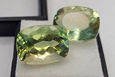 Stunning Tourmaline Bi-Color Cushion Cut 19+ Ct Loose Pair Gemstone For Jewelry - Image 1 of 4