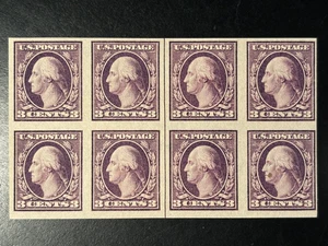 US Scott #483 MINT NH Block of 8! 3c Violet Washington, 1916 type I SEE IMAGES! - Picture 1 of 5