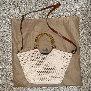 Borsa a tracolla Patricia Nash tessuto Mazara naturale all'uncinetto borsa Tiki NUOVA - Foto 1 di 5