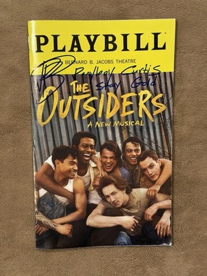 Brody Grant Signed Outsiders Playbill Ponyboy Stay Gold Autograph Authentic - Image 1 of 3