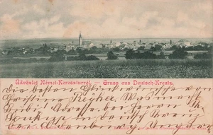 GRUSS AUS DEUTSCHKREUTZ AUSTRIA/ NEMET-KERESZTUR HUNGARY 1901 POSTCARD 111225 U - Picture 1 of 2