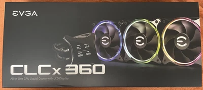 EVGA CLCx 360 All-In-One (AIO ) LCD CPU Liquid Cooler, 3x 120mm ARGB Fans for - Image 1 of 4