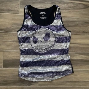 Camiseta sin mangas de los parques de Disney Jack Skellington Pesadilla antes de Navidad lentejuelas - Imagen 1 de 6