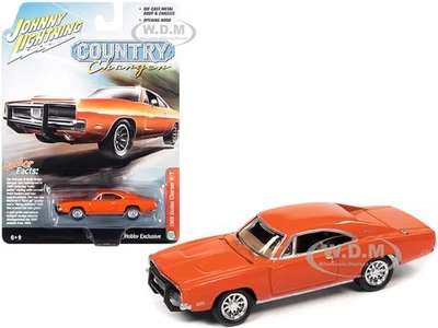 1969 DODGE CHARGER R/T ORANGE 1/64 DIECAST MODEL BY JOHNNY LIGHTNING JLSP206 - Image 1 of 2