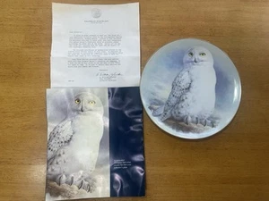 Vintage Decorative Porcelain Plate Snowy Owl 1984 by Raymond Watson  - Picture 1 of 2