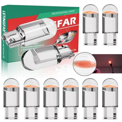 194 LED Bulb RED Pack of 10, T10 led bulb, 168 2825 W5W T10 Wedge COB LED Rep... - Image 1 of 4