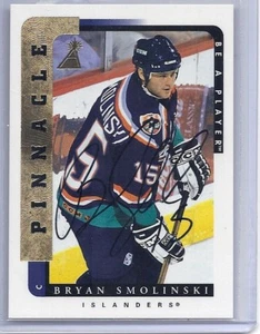 1996-97 BE A PLAYER BRYAN SMOLINSKI PINNACLE AUTO BAP SIGNATURE #132 ISLANDERS - Picture 1 of 1