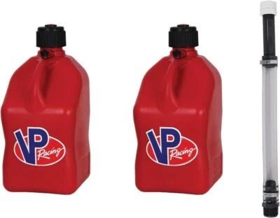 Contenedor de 5 galones VP Racing Fuels (paquete de 2) rojo con manguera estándar de 14" Foto 1 de 3