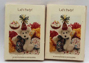 VINTAGE BOYDS BEARS COLLECTION 20 PARTY INVITATIONS & ENVELOPES 2001 2 pks - Picture 1 of 1