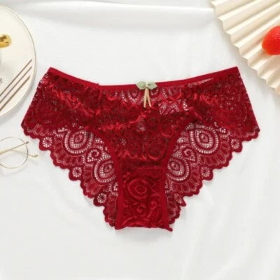 Bragas de encaje calzoncillos sexy para mujer ropa interior lencería tiro bajo tanga Foto 1 de 4