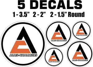 5 decalcomanie rotonde in vinile Allis Chalmers - Foto 1 di 1