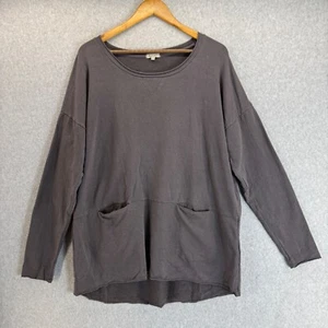 ModODoc Pullover Sweater Charcoal Gray Mini Pockets Long Sleeve Women Size Large - Picture 1 of 15