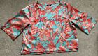 Marciano Guess Cropped 3/4 Sleeve Colourful Satin Boat Neck Top Size M Worn Once