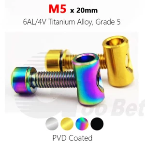 M5 x 20mm Titanium Seatpost Clamp Bolts for Bicycle MTB Road Bike Tuning Grade 5 - Picture 1 of 6