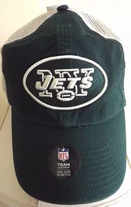 MEN'S SIZE ONE SIZE STRETCH NFL NEW YORK JETS FOOTBALL CAP HAT NWT - Picture 1 of 3