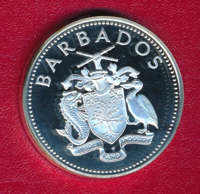 BARBADOS 1980 $25 COMMEMORATIVE PROOF SILVER COIN **GEM PROOF** FREE SHIPPING!! - Image 1 of 2