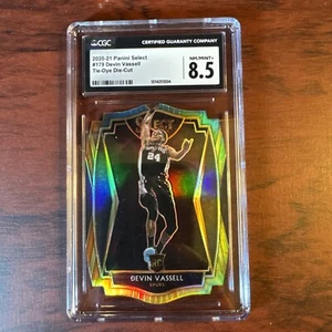 2020-21 Panini Select #179 Devin Vassell Tie Dye Premier Level 07/25 RC CGC 8.5 - Picture 1 of 5