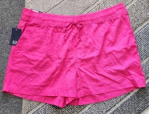 NWT Gap Women Shorts Linen Blend Pull On Drawstring Beach, 2XL, Beetroot Purple - Picture 1 of 4