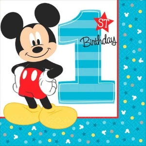 Mickey Mouse Fun to Be One 16 servilletas de almuerzo primer cumpleaños fiesta - Imagen 1 de 1