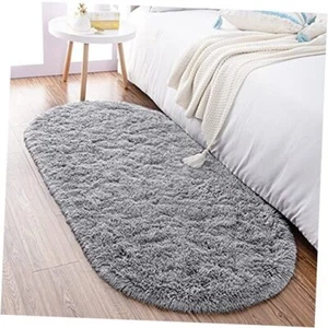 Ultra Soft Fluffy Bedroom Rugs,Shaggy Area Rugs for 2.6' X 5.3' Grey - Picture 1 of 7