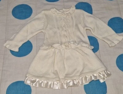 Abito Vestito Battesimo E Cappotto Rosa neonata Bambina Cerimonia  - Immagine 1 di 4
