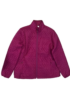 Lands' End women Quilted Chore Jacket Barn Coat size XL 18 Magenta Pink Full Zip - Picture 1 of 5