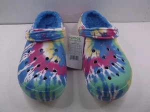 NWT CROCS CLASSIC LINED SPRAY DYE Unisex Clogs Multicolor Size Men 13 - Picture 1 of 5