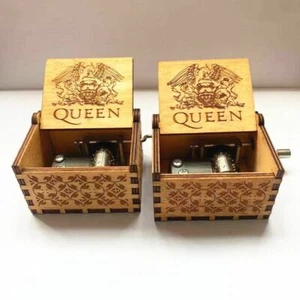 1pc Bohemian Rhapsody Wooden Retro Carved Engraved Queen Music Box Kids Gift - Picture 1 of 11