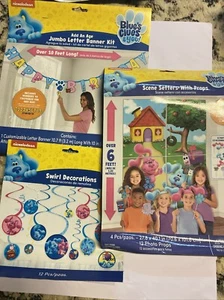 Blue's Clues & You Birthday Party Swirl Scene Setters Banner Kit NEW - Picture 1 of 9
